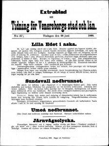 Tidning för Wenersborgs stad och län Extrablad