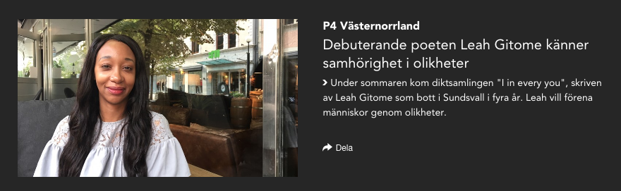 Leah Gitome i P4 Radio Västernorrland.